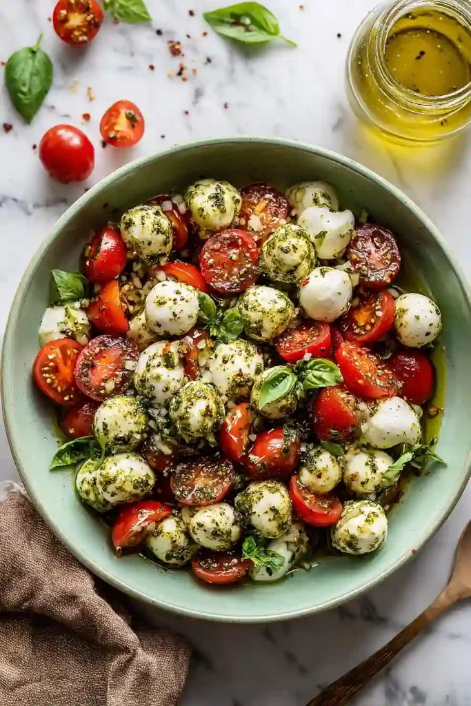 pesto caprese salad