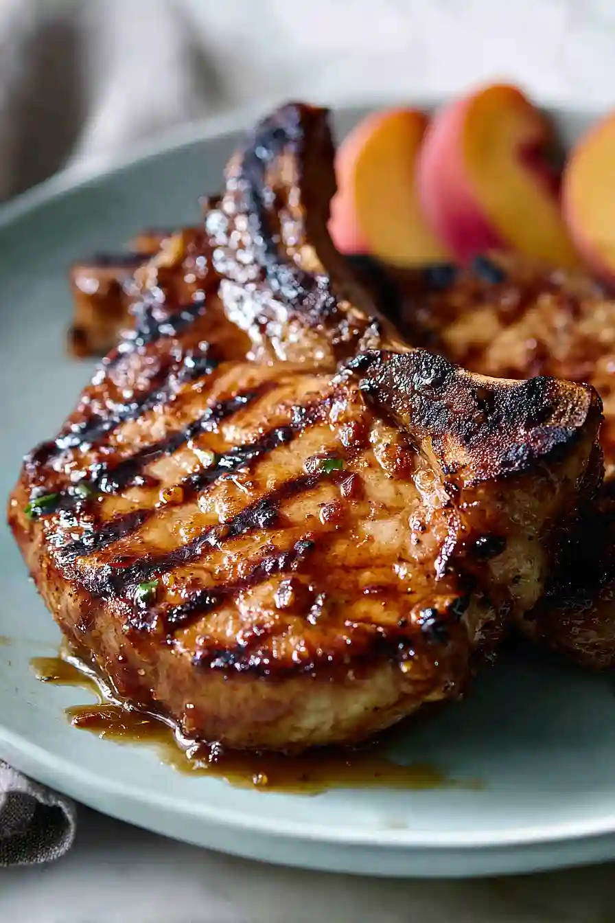 pork chops with peach marinade