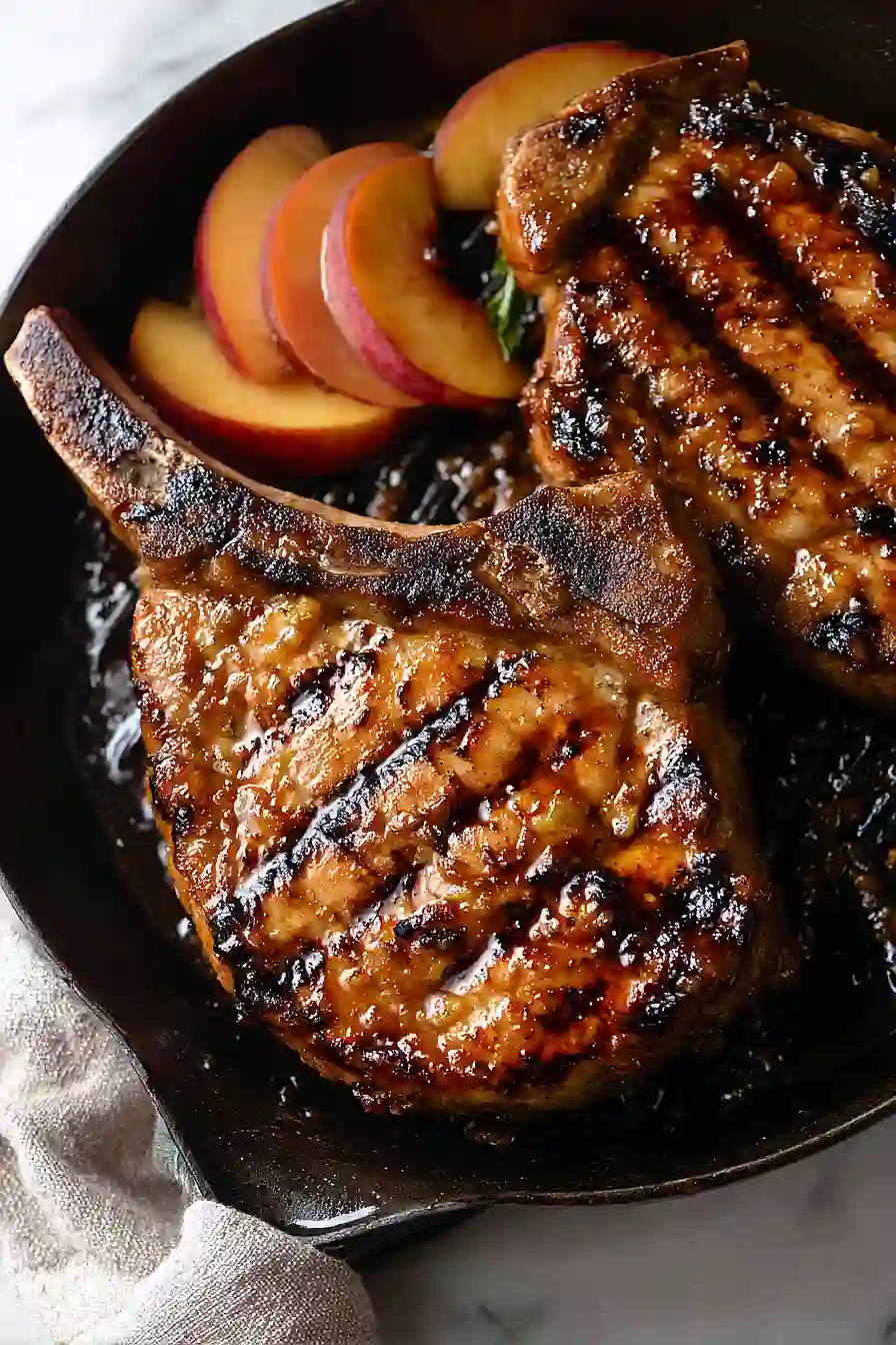 pork chops with peach marinade